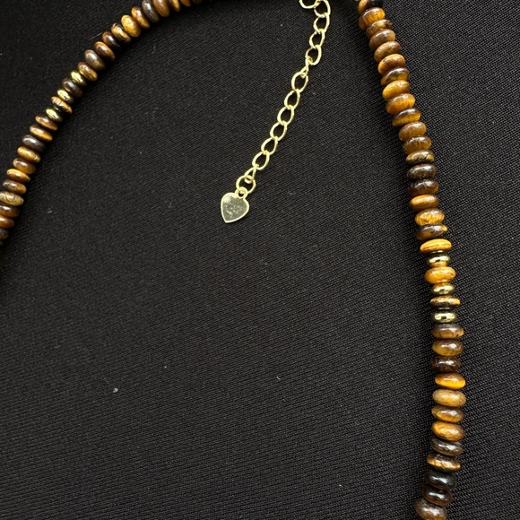 Elegant Brown and Gold Beaded Necklace - Picture 3 of 4